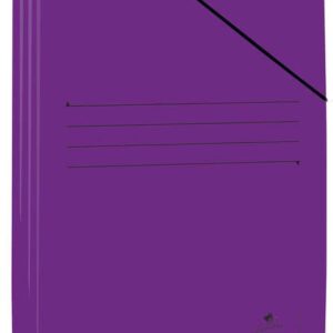 Mariola Cartella Folio in Cartoncino Laminato 500gr/m2 - Misure 34x25cm - Chiusura con Gomma Elastica - Colore Viola