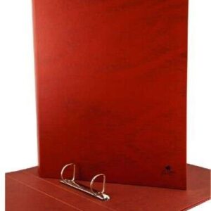 Mariola Cartella Raccoglitore ad Anelli 2 Cartoncino Foderato in Carta Laminata in Pelle - Formato Folio Naturale - Anelli Misti 25mm - Misure 25x34x4cm - Colore Marrone