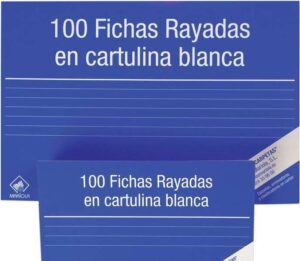 Mariola Confezione da 100 Schede a Righe n. 3 - Misure 150x100mm - Colore Bianco