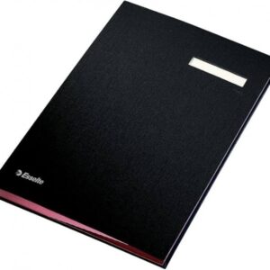 Esselte Signature Holder con 10 divisori - Copertine rivestite in plastica - Finestra trasparente nel divisore - Nero