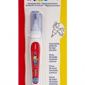 Penna Correttrice Carioca 7ml - Punta in Metallo Forte e Precisa - Adatta a Tutti i Tipi di Carta - Asciugatura Rapida - Colore Bianco