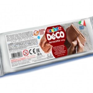 Pasta modellabile in terracotta Carioca 1000g - Adatta a tutte le tecniche di modellazione - Indurisce all'aria senza cottura - Facile da lisciare - Colore marrone