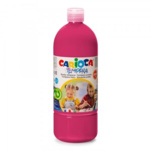Tempera Carioca Flacone 1000ml - Colori Super Lavabili - Facili da Miscelare - Applicabili su Materiali Porosi - Elevata Opacità - Colore Rosa