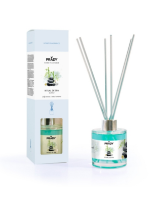 Profumatore per ambienti Prady Premium Spa Ritual - Flacone in vetro da 130 ml e bastoncini diffusori a bastoncini