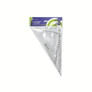 Squadra Bismark da 15 cm e squadra da 23 cm - In plastica - Ideale per la scuola - Trasparente