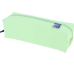 Oxford Live & Go - Astuccio grande quadrato - Materiale imbottito - Elastico per attaccarlo al quaderno - Verde