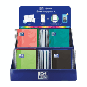 Oxford Basics - Espositore da 38 agende scolastiche 25/26 a spirale - Include agende con vista giornaliera e settimanale - Design assortiti