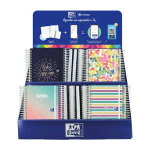 Oxford Impulse Display da 38 agende scolastiche 25/26 a spirale - Include agende con vista giornaliera e settimanale - Disegni assortiti