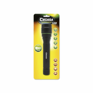 Torcia LED professionale Cegasa 1000lm - Misure 22,5 x 5 cm - Realizzata in alluminio - Funziona con 3 batterie C LR14 (non incluse)