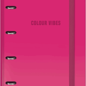 Dohe Colour Vibes - Raccoglitore ad anelli a 4 anelli misti, 35 mm, ricarica 100 fogli, griglia 5 mm - Formato A4 - Chiusura elastica - Include 4 divisori e busta in polipropilene - Rosa