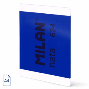 Quaderno Milan Nata 624 Incollato Formato A4 Rigato 7mm - 48 Fogli da 95 g/m2 - Microperforato - Colore Blu