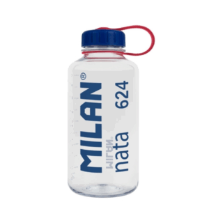 Milan Nata® 624 1L Tritan Bottle - Molto Leggera - Erogatore Rimovibile - Scala di Misurazione - Senza BPA - Trasparente/Blu