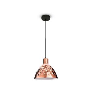 V-TAC Lampadario LED a Cono in Metallo con Portalampada E27 (Max 60W) Colore Oro Rosa a Specchio d: 220mm