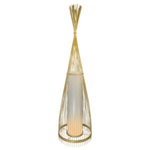 V-TAC Lampadario LED in Legno a Terra con Portalampada E27 (Max 60W) h:94cm 1,8m Cavo