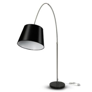 V-TAC Piantana LED Ricurva con Portalampada E27 (Max 60W) Colore Nero h: 196cm
