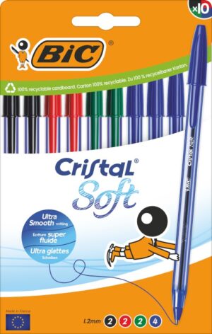 BIC 516359 penna a sfera Nero, Blu, Verde, Rosso 10 pz