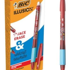BIC Illusion Rosso Penna a sfera Medio 12 pz