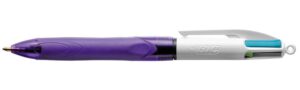 BIC 4 Colours Grip Blu, Verde, Rosa, Viola Penna a sfera retrattile a clip Medio 12 pz
