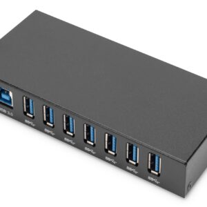 Hub Usb 3.0 7 Porte, Industriale In Metallo Con Alimentatore Installazione Din Rail
