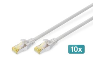 Cavo Patch Cat 6A S/Ftp, 10 Pezzi Lunghezza 2 Mt. Colore Grigio