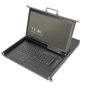 Console Kvm Modulare Hd Lcd Con Tft Da 17", Connessione Kvm Cat5 A 8 Porte, Touchpad, Layout Tastiera Italiana