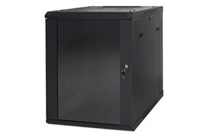 Armadio Rack 19" 9 Unita' Da Muro A) 500 X (L) 600 X (P) 450 Nero Disassemblato Porta Vetro