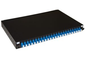 Pannello Fibra Ottica 19 Con 24 Adattatori Lc Duplex Singlemode Profondita  250 Mm Colore Nero