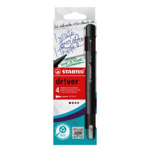 STABILO dr!ver penna tecnica Medio Nero, Blu, Verde, Rosso 4 pz