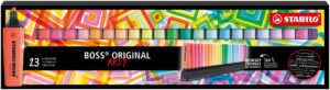 Stabilo Boss Arty Line Confezione da 23 pennarelli fluorescenti - Linea tra 2 e 5 mm - Ricaricabile - Inchiostro a base d acqua - Colori assortiti