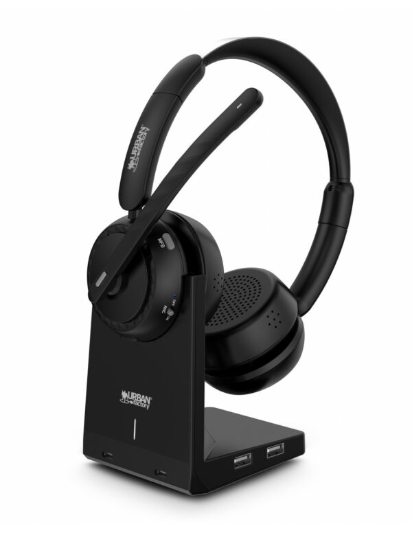 Urban Factory MOVEE MAX Auricolare Wireless A Padiglione Gaming USB tipo A Bluetooth Base di ricarica Nero