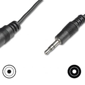 Cavo Audio Stereo 3,5Mm Maschio/Femmina Mt 1,80 Nero