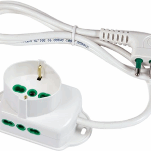 Multipresa Con 1 Uscita Frontale E Due Laterali  Bipasso Cavo Mt 1,5 Spina Ita 16A 90°