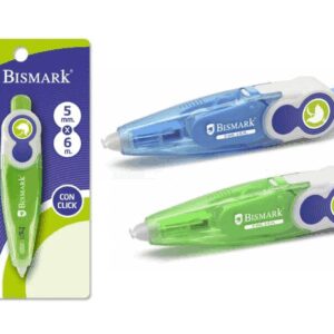 Bismark Dry Correction Tape - Sistema retrò che nasconde l'estremità - Precisione nell'applicazione - Perfetta adesione alla carta - Presentazione in blister individuale