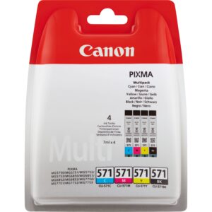 ORIGINALE Canon Multipack nero / ciano / magenta / giallo CLI-571 0386C005 4 cartucce d'inchiostro: CLI-571bk + CLI-571c + CLI-571m + CLI-571y