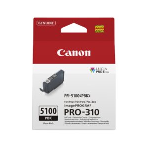 ORIGINALE Canon Cartuccia d'inchiostro Nero (Foto) PFI-5100pbk 6952C001 14ml