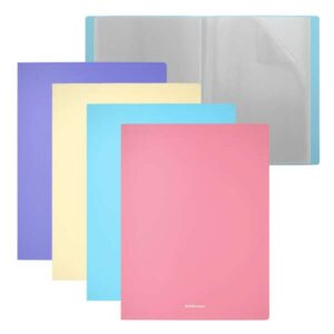 Erichkrause Confezione da 4 Cartelle con Copertine Pastello Opaco - 20 Copertine A4 - Colori Assortiti