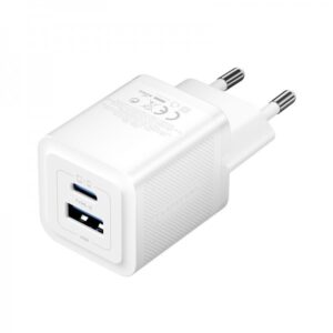 Vention GaN Caricabatterie da muro 2 porte USB (C+A) (30W/30W) - Ricarica rapida UE - Bianco