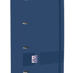Cartella Oxford Europeanbinder Live & Go A4+ con 100 fogli di ricambio, griglia 5x5 mm, copertina in plastica Polyfoam, chiusura elastica, blu navy