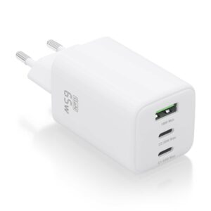AISENS ASCH-65W3P041-W Caricabatterie per dispositivi mobili Universale Bianco AC Ricarica rapida Interno
