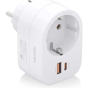AISENS ASPS-1A1C06-W Caricabatterie per dispositivi mobili Universale Bianco AC Ricarica rapida Interno