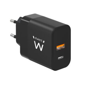 Ewent EW1327 Caricabatterie per dispositivi mobili Universale Nero AC Ricarica rapida Interno