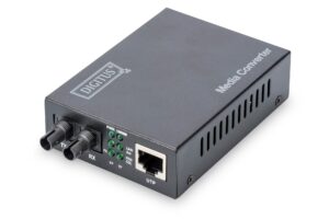 Convertitore 10/100/1000 Gigabit Media Converter Rj45 - Fibra Ottica St 1000Base-Sx,
