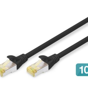 Cavo Patch Cat 6A S/Ftp, 10 Pezzi Lunghezza 0,25 Mt. Colore Nero