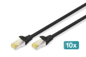Cavo Patch Cat 6A S/Ftp, 10 Pezzi , 5 Mt. Colore Nero