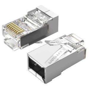 Vention IDCR0-100 cavo di collegamento RJ-45 Argento, Trasparente