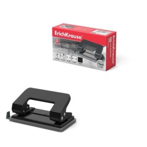 Erichkrause Quadro Punch - Perfora fino a 10 fogli - Corpo e meccanismo in acciaio - 2 anni di garanzia - Colore nero