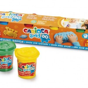 Confezione Carioca Baby Do con 4 Flaconi di Pasta Modellabile da 150 ml - Super Leggera, Elastica e Malleabile - Ideale per le Prime Esperienze Tattili - Da 1 Anno - Colori Assortiti