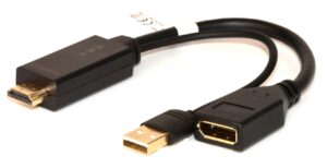 Link Adattatore Attivo Hdmi Mas - Displayport 1.2 Fem E Connettore Usb 4K Per Pc/Nb Hdmi A Video Dis