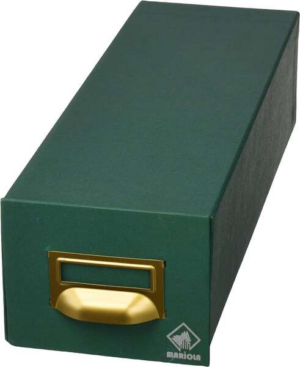 Raccoglitore Mariola in cartone rivestito in Geltex n. 5 per 1000 raccoglitori - Misure 250x190x350mm - Resistente e durevole - Colore verde