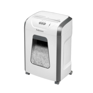 Distruggidocumenti manuale Fellowes 15C P-4 - Distrugge fino a 15 fogli - Blocco di sicurezza - Capacità cestino 19 l - Bianco/Grigio